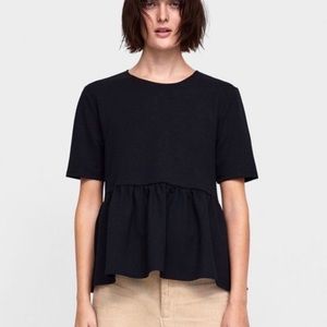 🛍️ 4 for 20$ - Zara Peplum Top - Black - S